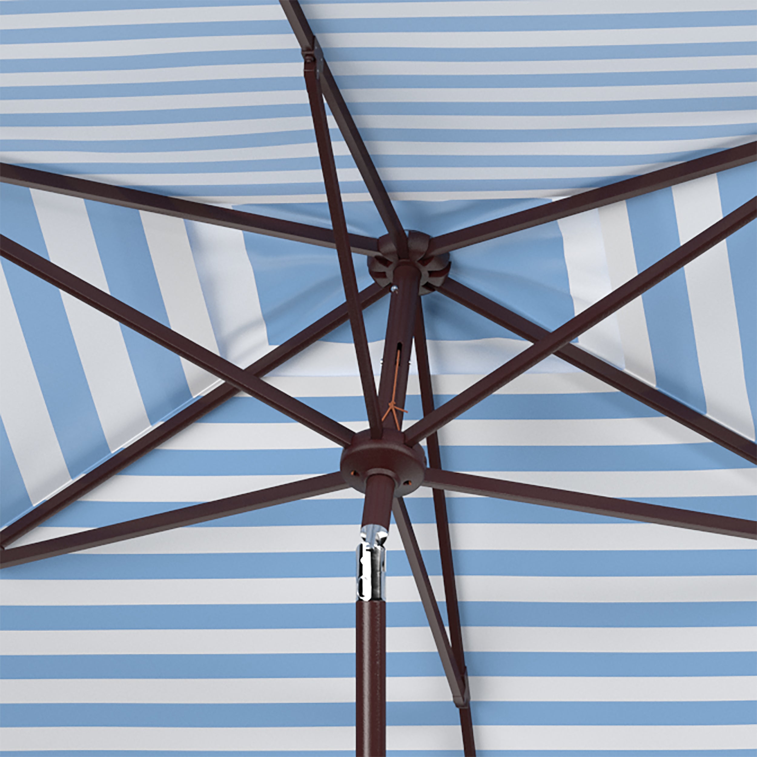 Safavieh Athens 6.5 X 10 Ft  Rect Crank Umbrella , PAT8307 - Baby Blue / White