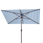 Safavieh Athens 6.5 X 10 Ft  Rect Crank Umbrella , PAT8307 - Baby Blue / White