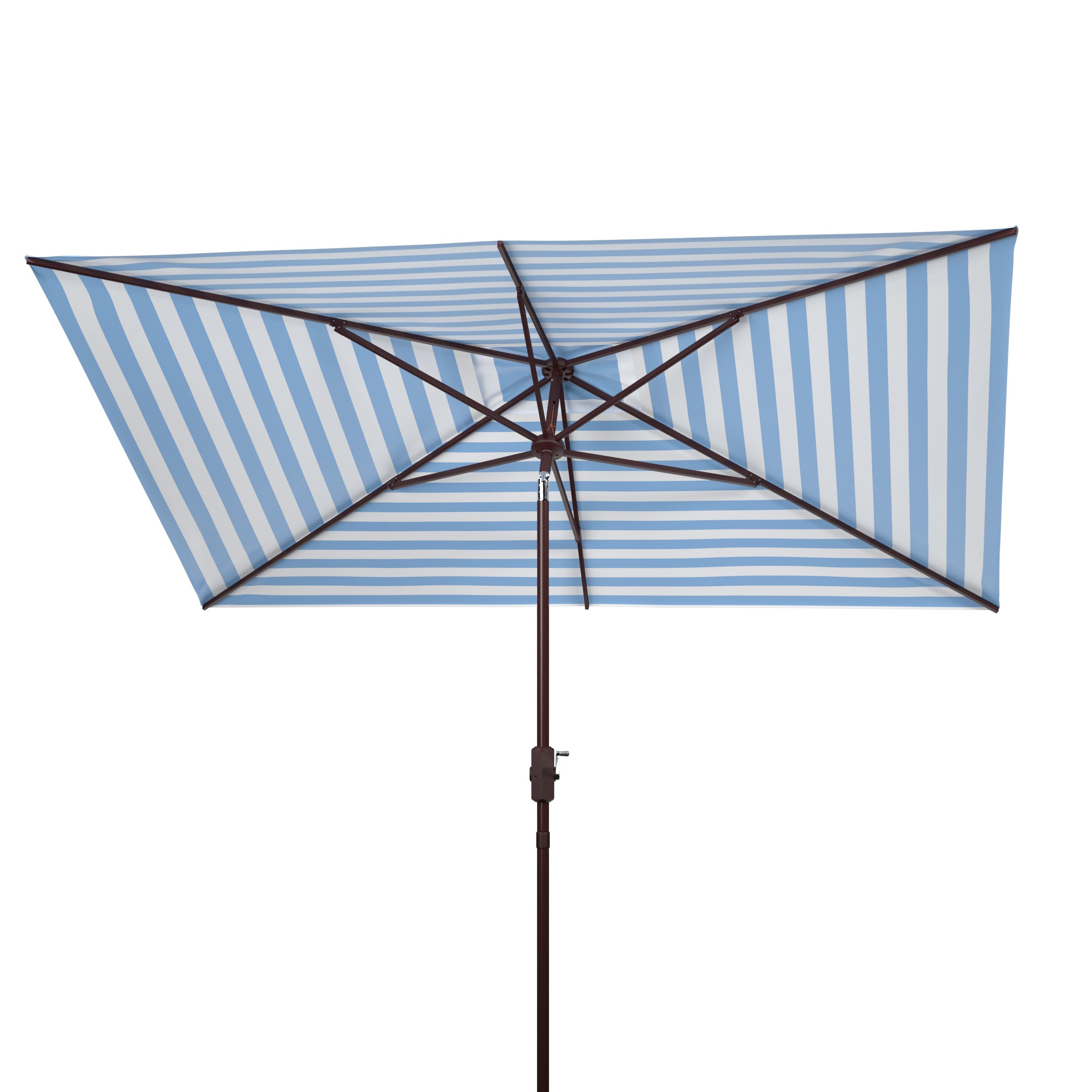 Safavieh Athens 6.5 X 10 Ft  Rect Crank Umbrella , PAT8307 - Baby Blue / White