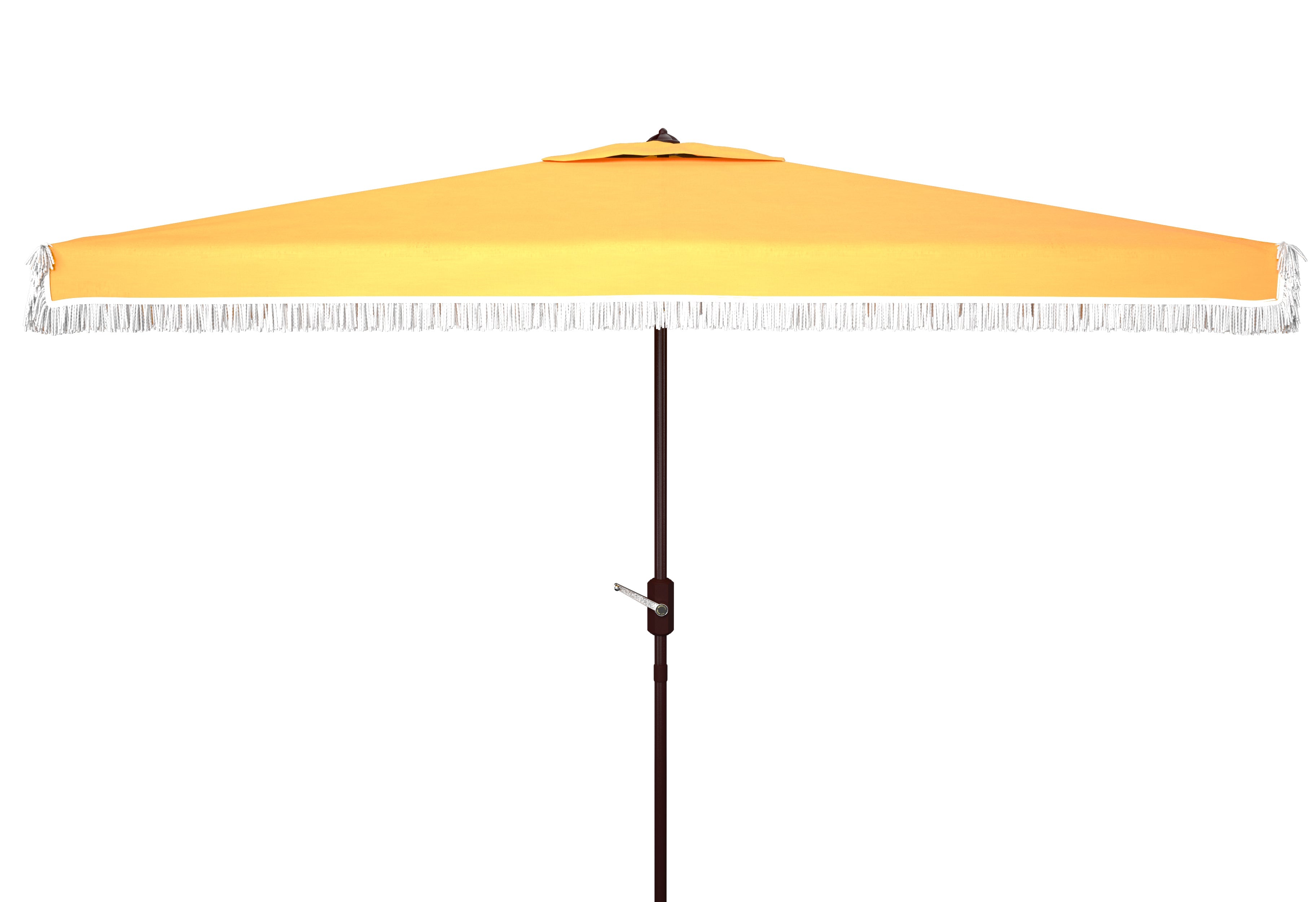 Safavieh Milan Fringe 6.5 X 10 Ft Rect Crank Umbrella , PAT8308 - Yellow