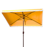 Safavieh Milan Fringe 6.5 X 10 Ft Rect Crank Umbrella , PAT8308 - Yellow