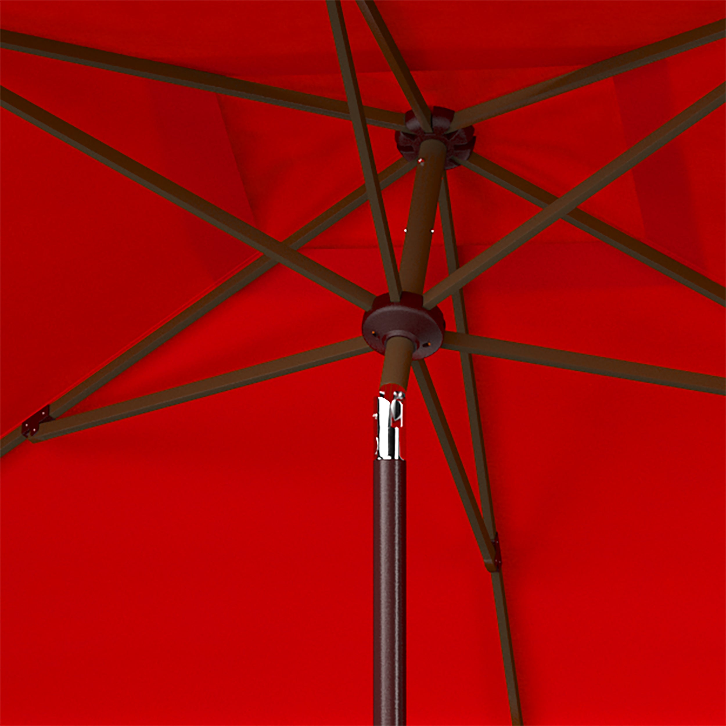 Safavieh Milan Fringe 6.5 X 10 Ft Rect Crank Umbrella , PAT8308 - Red