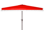 Safavieh Milan Fringe 6.5 X 10 Ft Rect Crank Umbrella , PAT8308 - Red