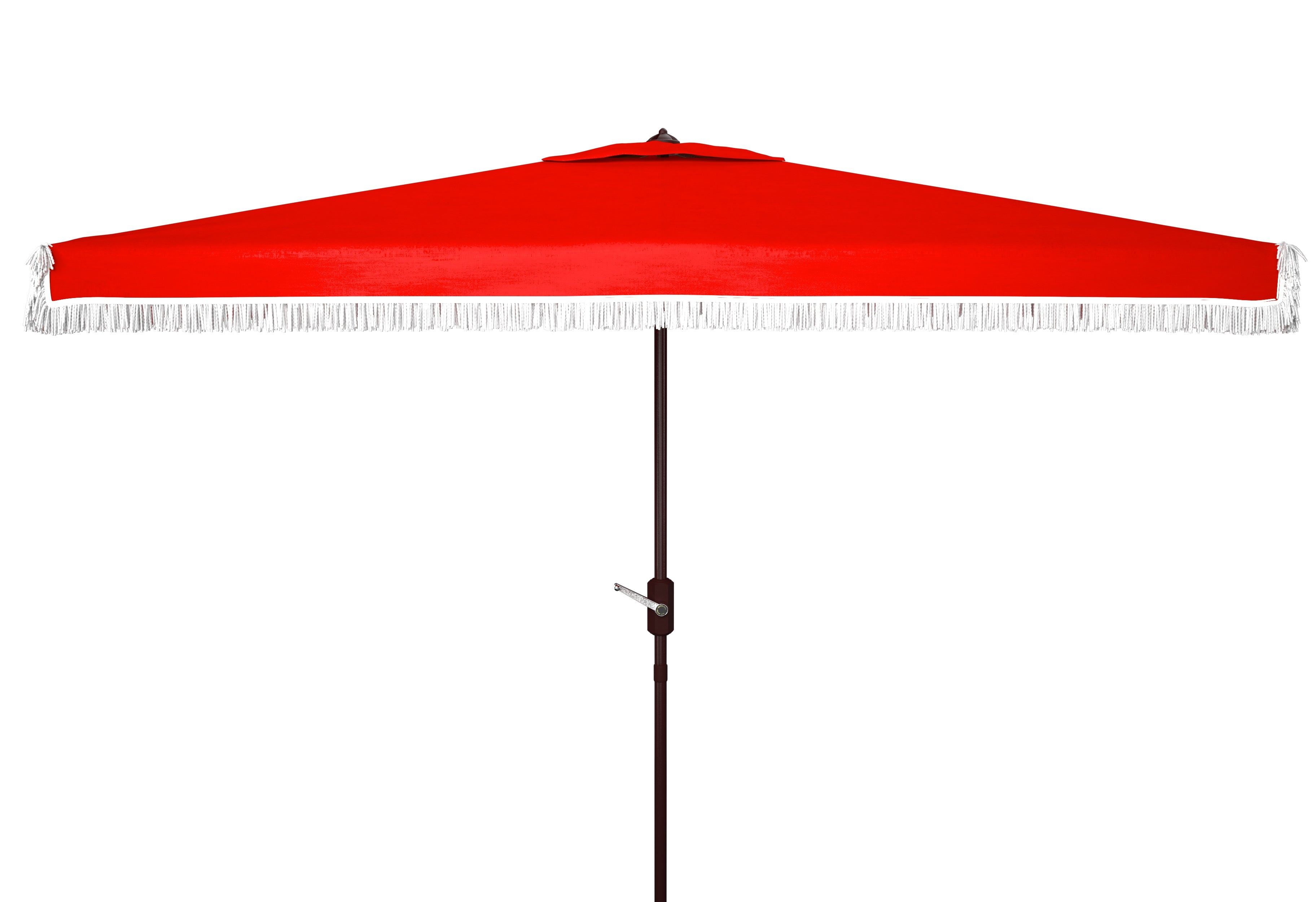 Safavieh Milan Fringe 6.5 X 10 Ft Rect Crank Umbrella , PAT8308 - Red