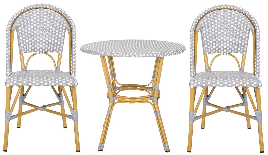 Safavieh Salcha 3 Piece Bistro Set, PAT9500 - Grey / White / Light Brown