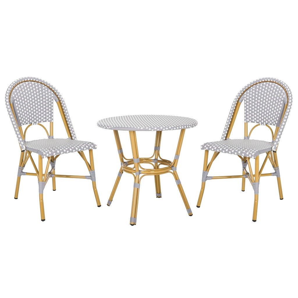 Safavieh Salcha 3 Piece Bistro Set, PAT9500 - Grey / White / Light Brown