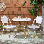 Safavieh Salcha 3 Piece Bistro Set, PAT9500 - White / Light Brown