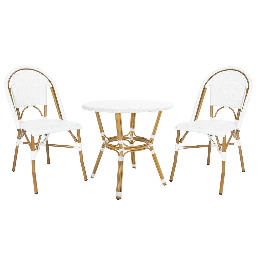 Safavieh Salcha 3 Piece Bistro Set, PAT9500 - White / Light Brown