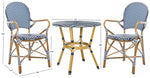 Safavieh Hooper 3 Piece Bistro Set, PAT9501 - Navy / White / Light Brown