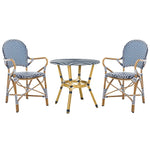 Safavieh Hooper 3 Piece Bistro Set, PAT9501 - Navy / White / Light Brown