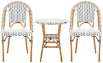 Safavieh California 3 Piece Bistro Set, PAT9505 - White / Navy