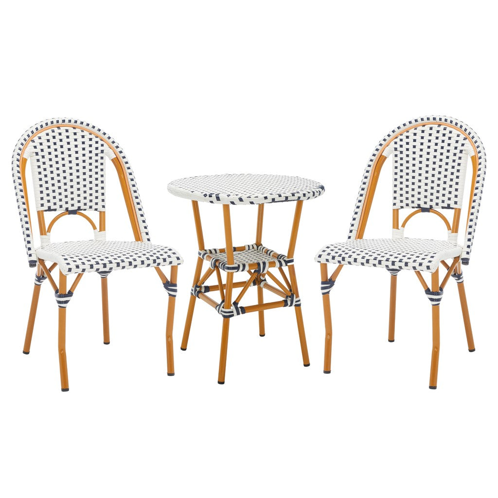 Safavieh California 3 Piece Bistro Set, PAT9505 - White / Navy