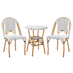 Safavieh California 3 Piece Bistro Set, PAT9505 - White / Navy