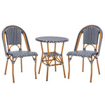 Safavieh California 3 Piece Bistro Set, PAT9505 - Navy / White