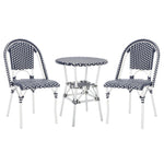 Safavieh California 3 Piece Bistro Set, PAT9505 - Navy / White / White