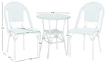 Safavieh California 3 Piece Bistro Set, PAT9505 - Baby Blue / White / White