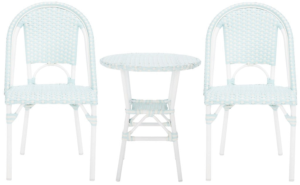 Safavieh California 3 Piece Bistro Set, PAT9505 - Baby Blue / White / White