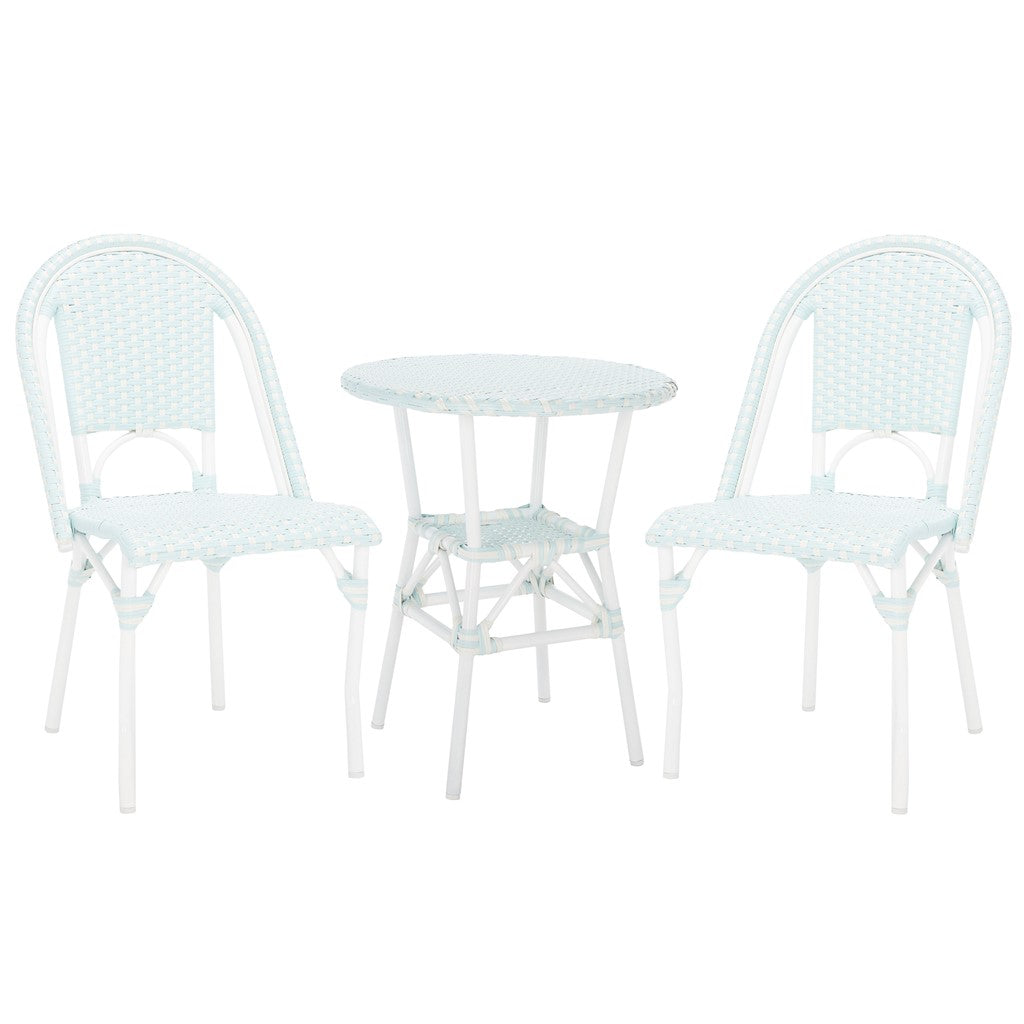 Safavieh California 3 Piece Bistro Set, PAT9505 - Baby Blue / White / White