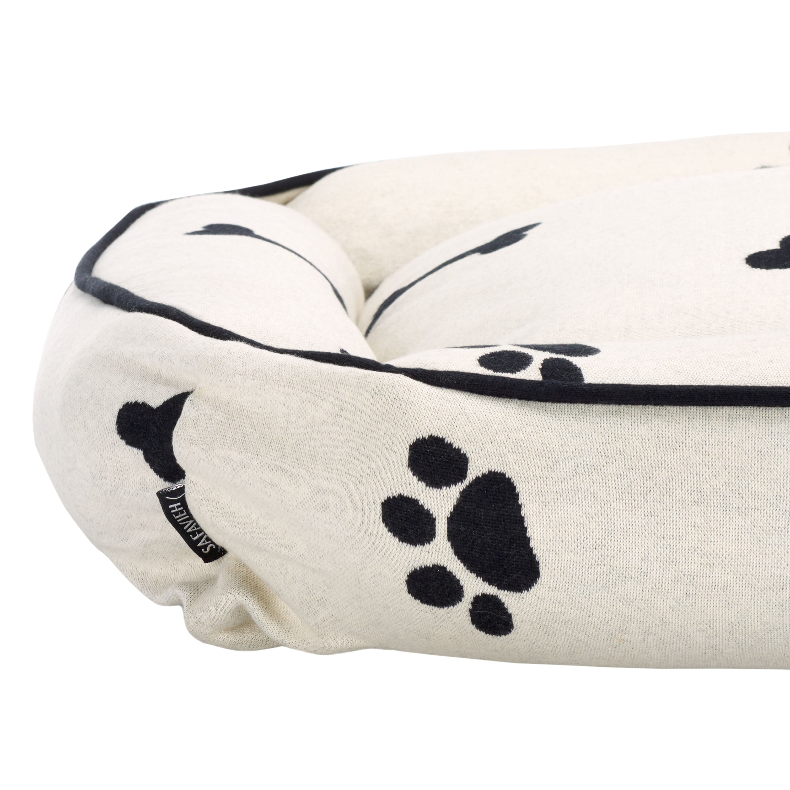 Safavieh Paw & Bone Dog Bed, PET1013 - Ivory / Black