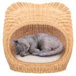 Safavieh Toru Cat Bed W/ Cushion , PET6502 - Natural Honey / White