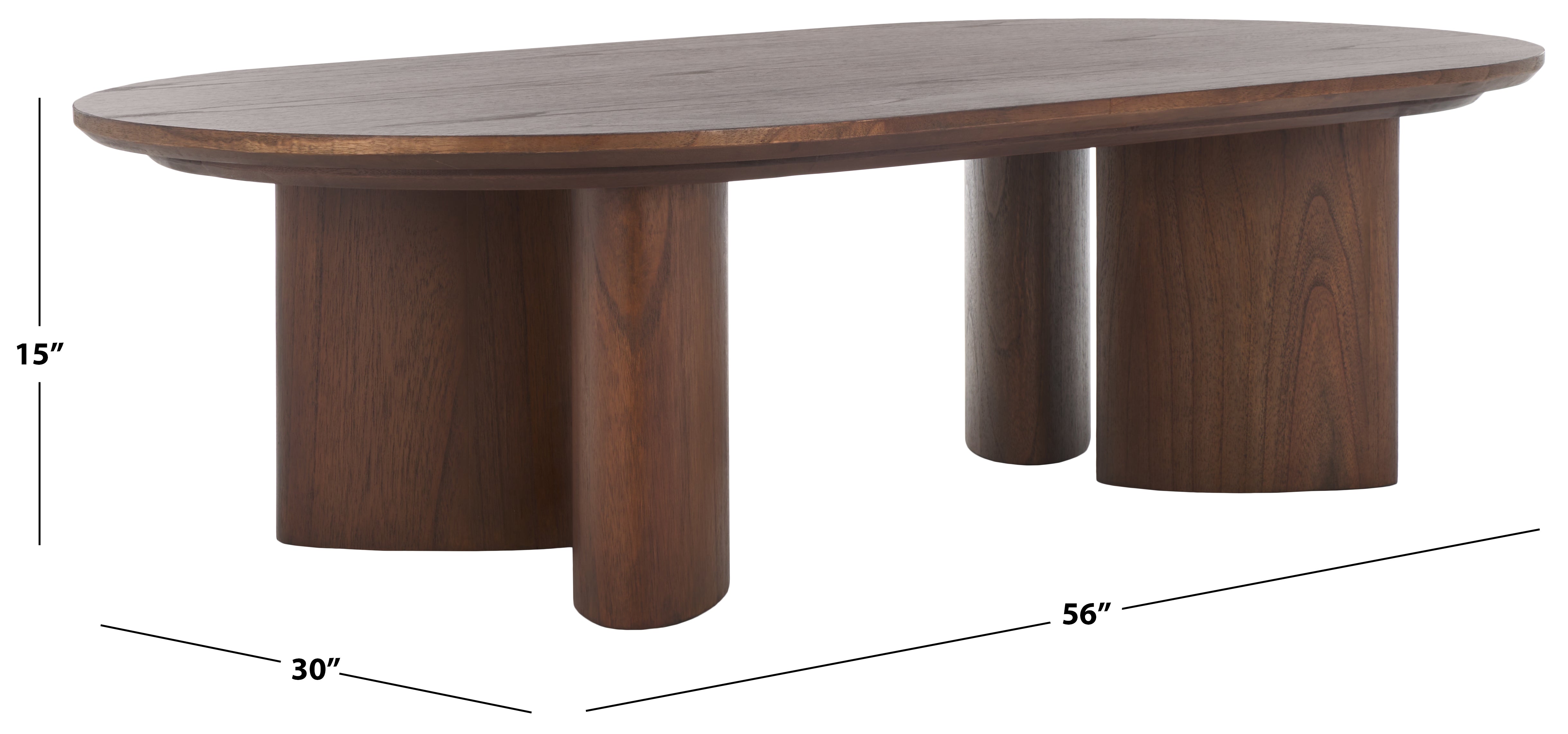 Safavieh Couture Barnard Oval Wood Coffee Table, SFV1701 - Walnut