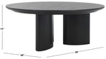 Safavieh Couture Barnard Round Wood Coffee Table, SFV1703 - Black