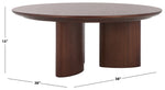 Safavieh Couture Barnard Round Wood Coffee Table, SFV1703 - Walnut