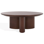 Safavieh Couture Barnard Round Wood Coffee Table, SFV1703 - Walnut