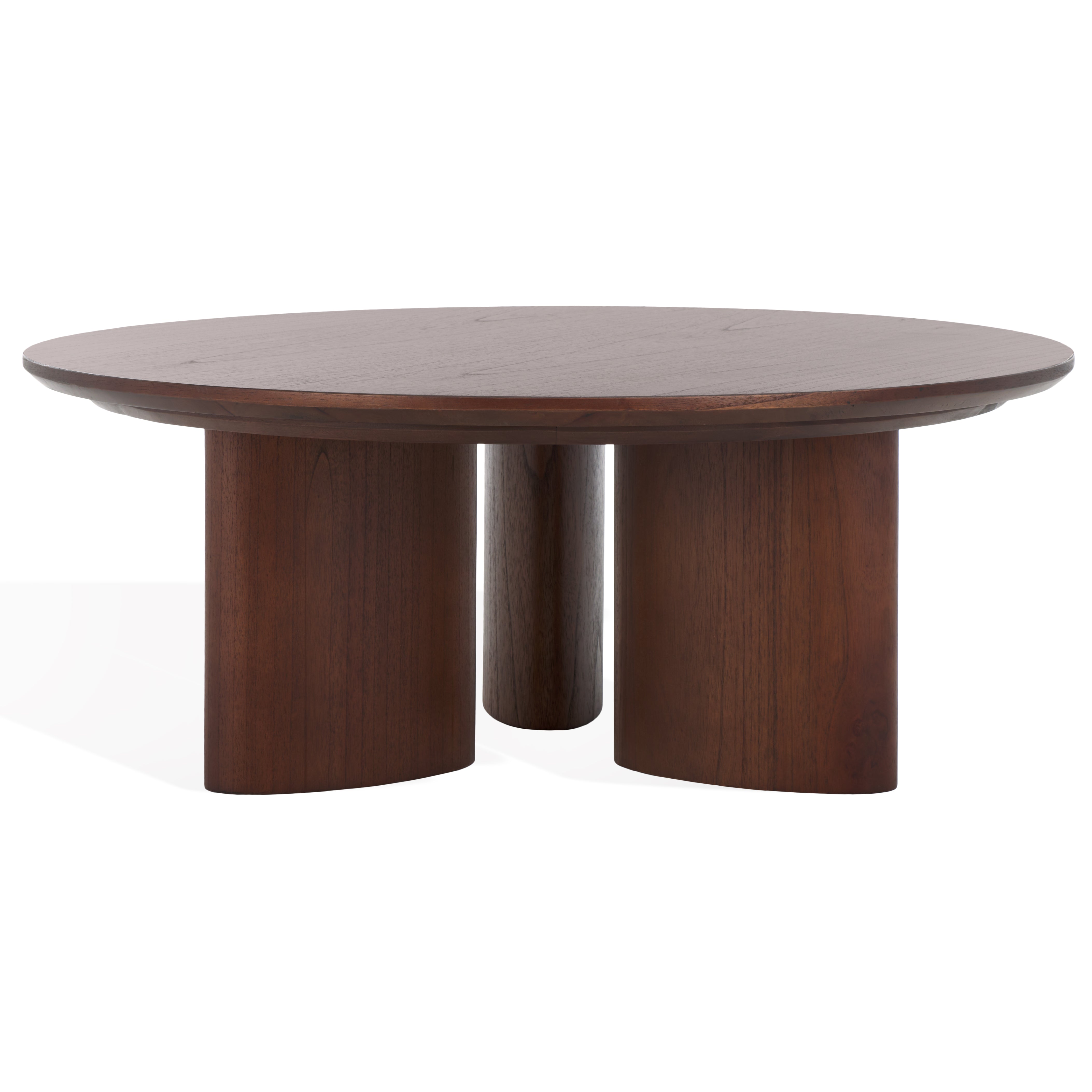 Safavieh Couture Barnard Round Wood Coffee Table, SFV1703 - Walnut