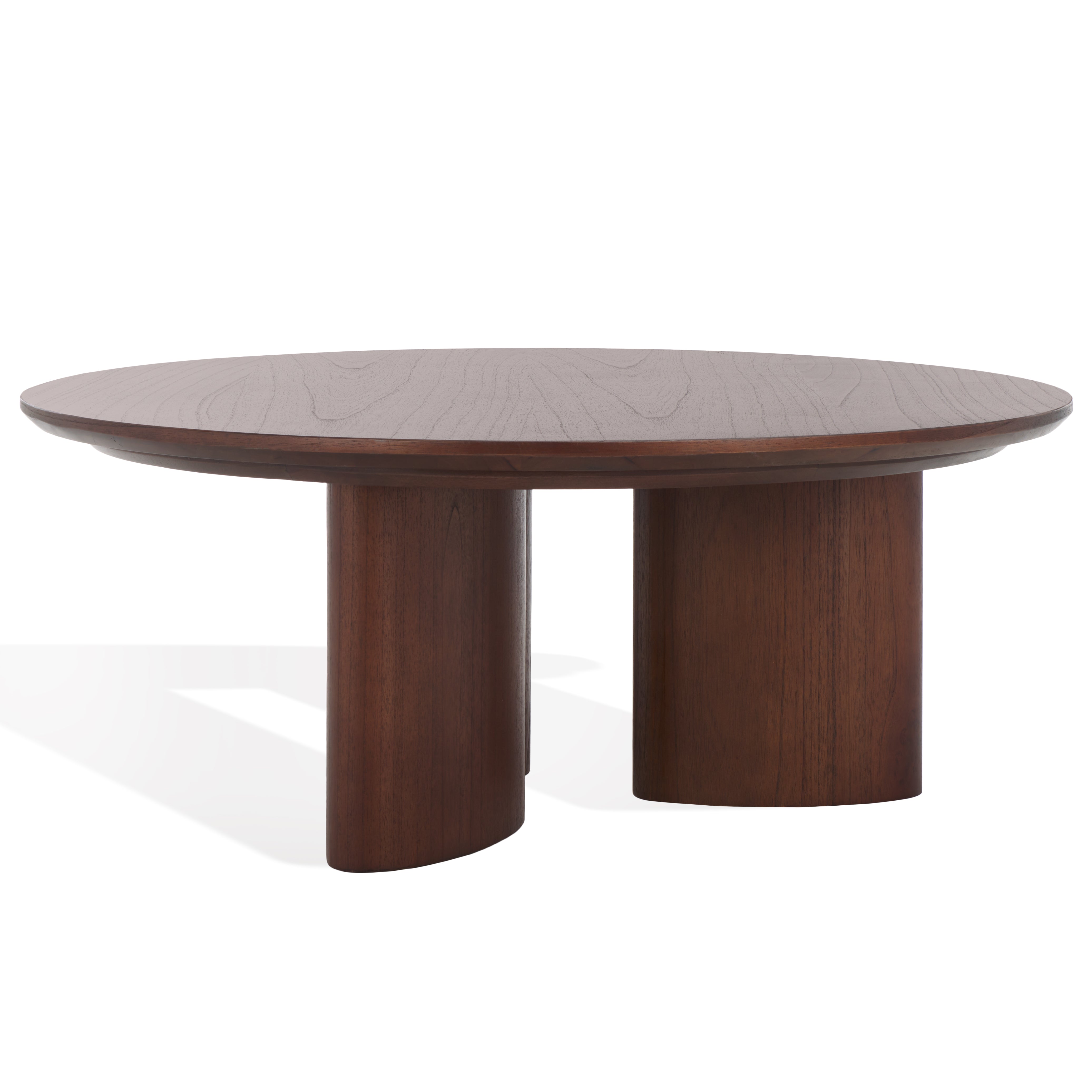 Safavieh Couture Barnard Round Wood Coffee Table, SFV1703 - Walnut