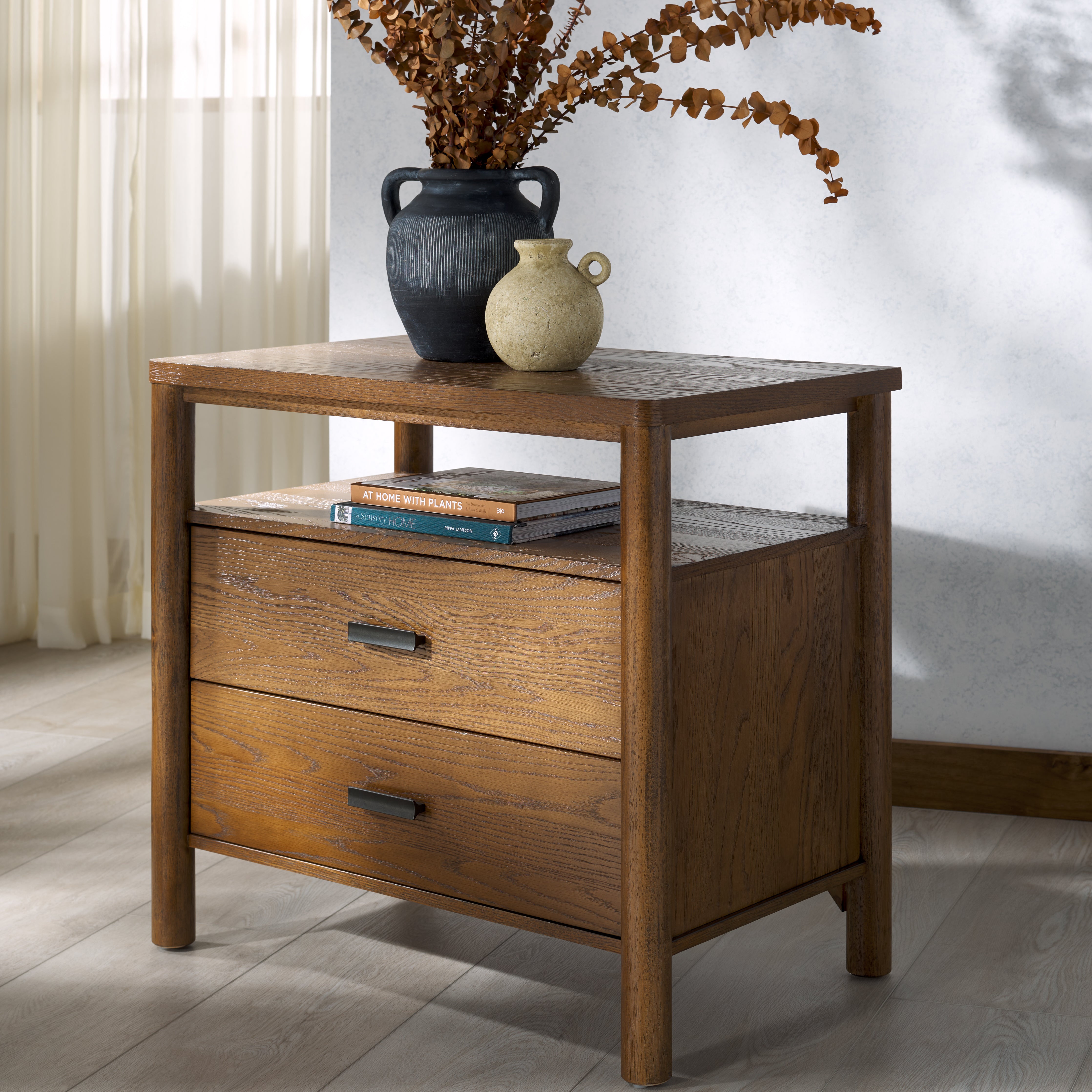 Safavieh Couture Jaylessa Wood Nightstand, SFV2148 - Medium Oak