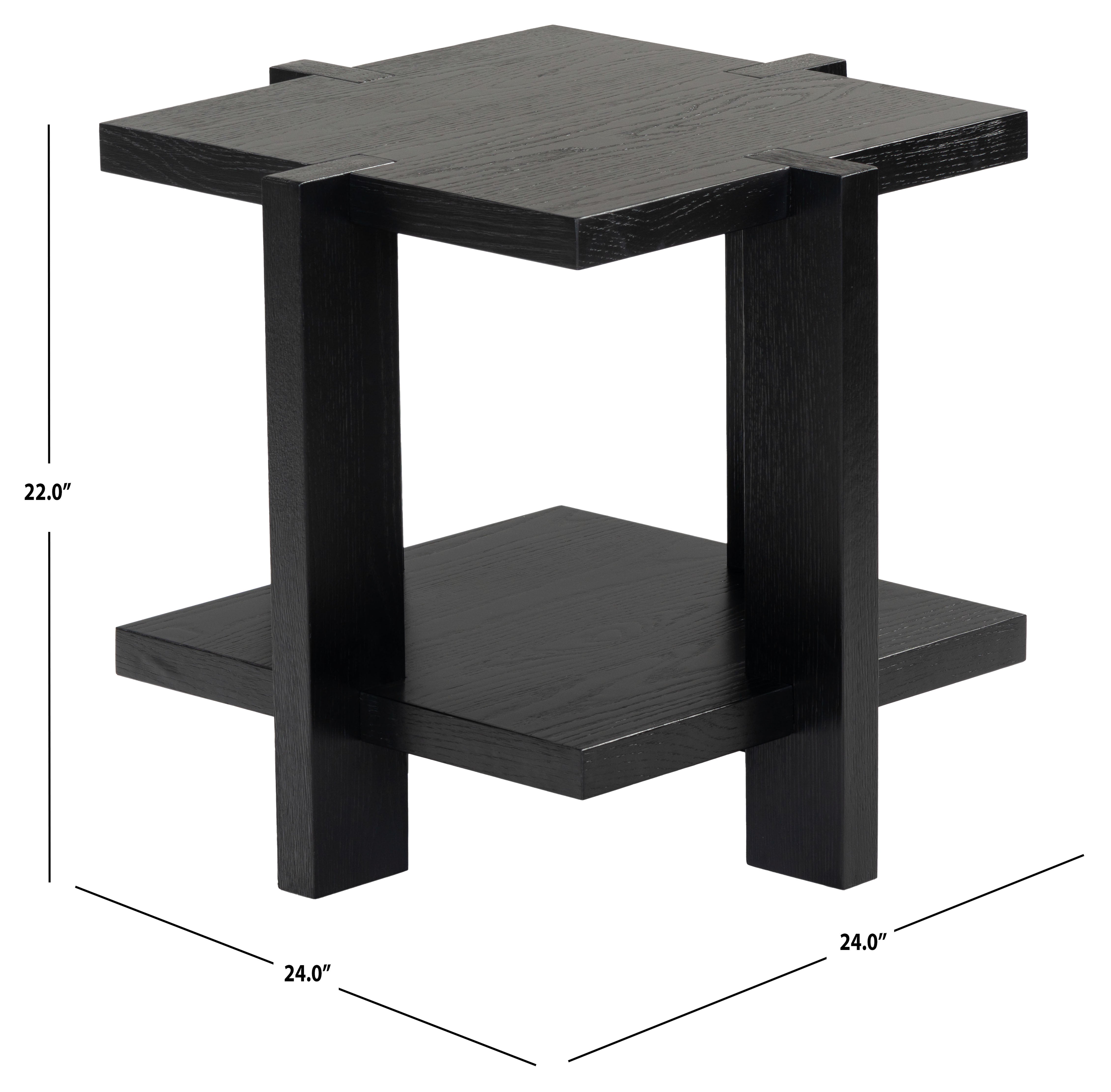 Safavieh Couture Quigley Square Wood Accent Table, SFV2167 - Black