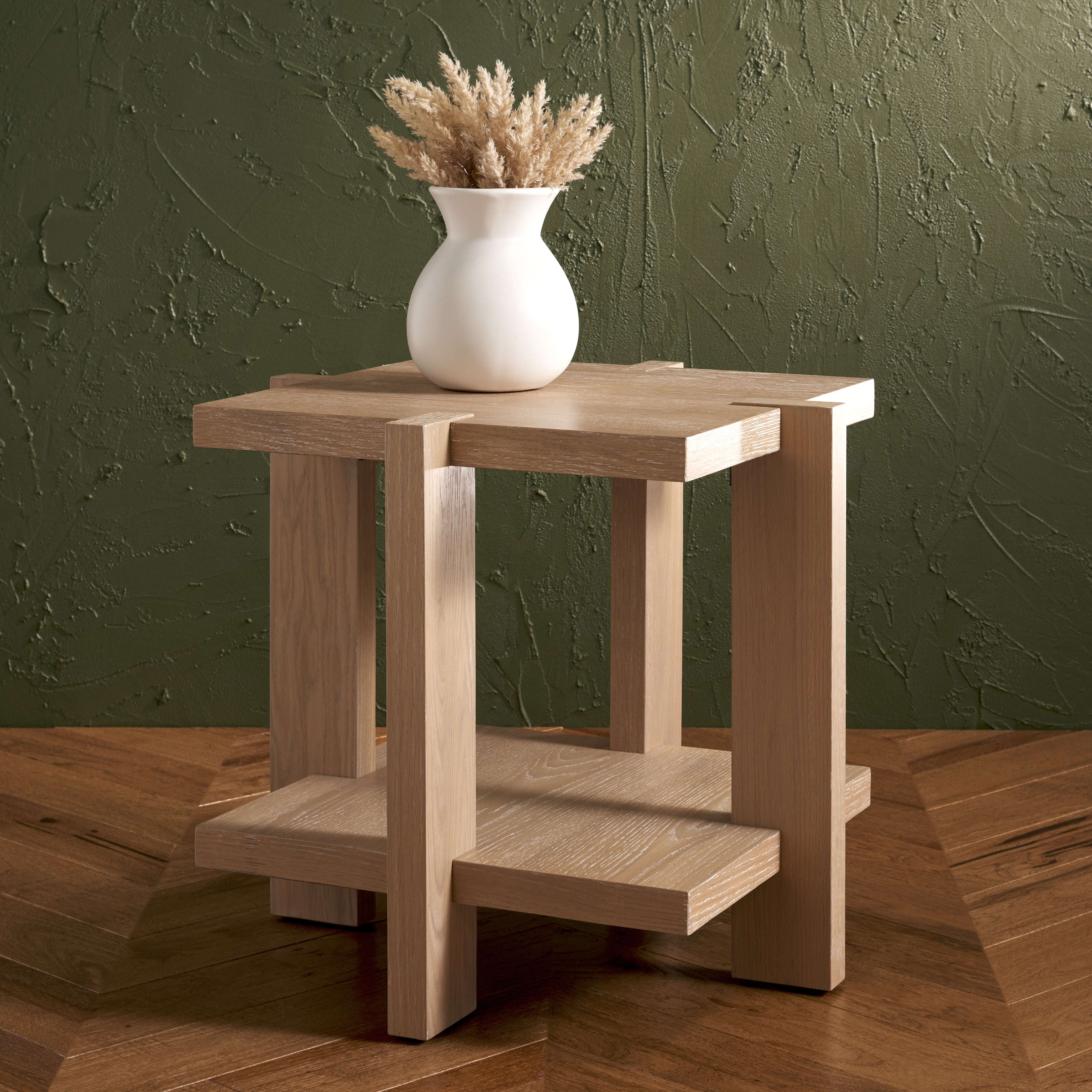 Safavieh Couture Quigley Square Wood Accent Table, SFV2167 - Weathered Grey