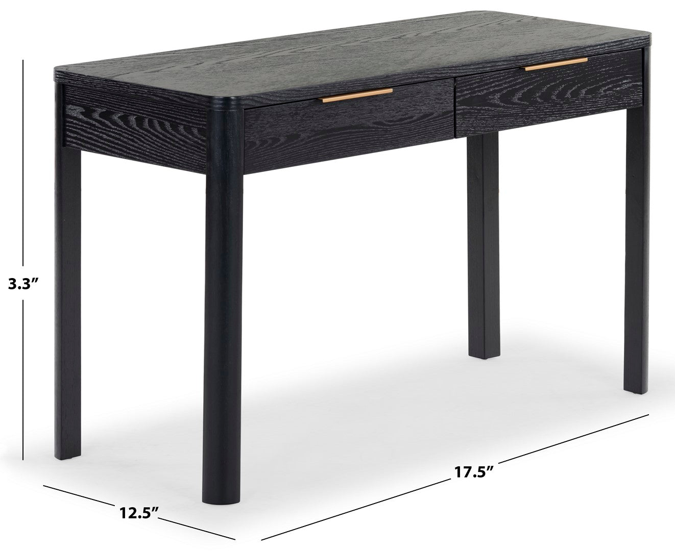 Safavieh Couture Gabrietta 2 Drawer Wood Desk, SFV2188 - Black / Gold