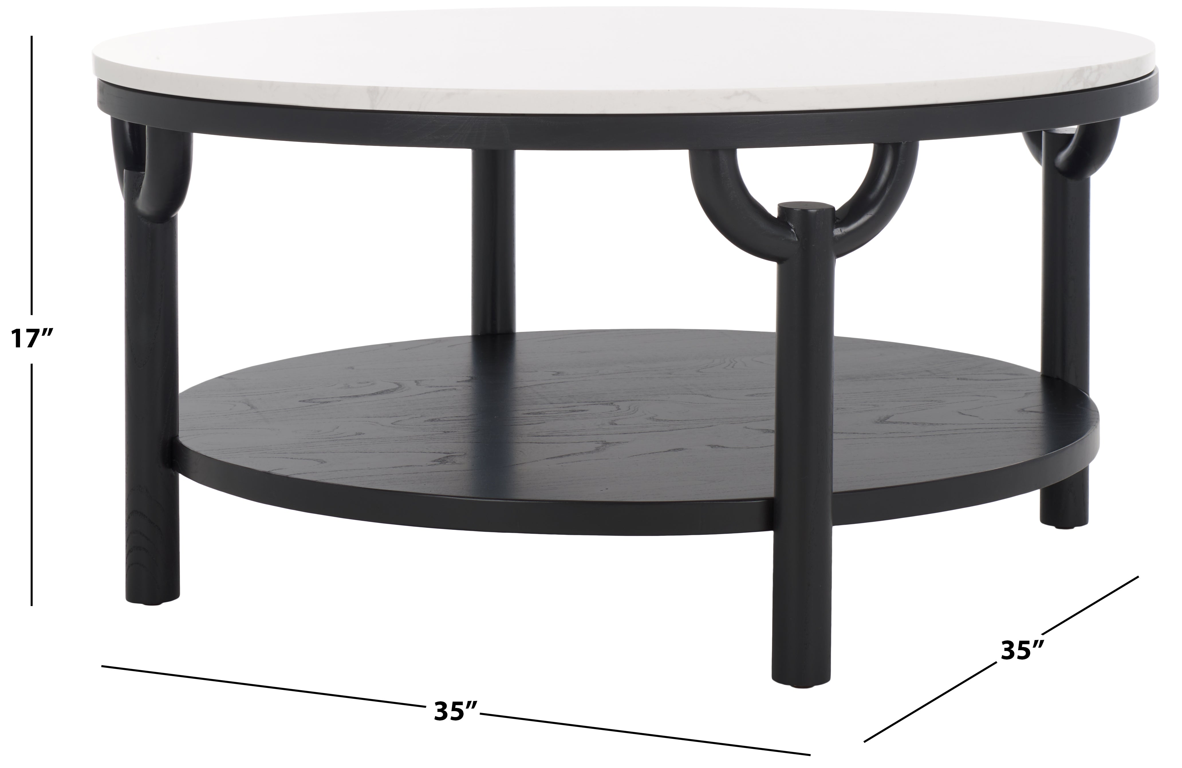 Safavieh Couture Puck Marble Top Coffee Table, SFV2305 - Black / White