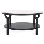 Safavieh Couture Puck Marble Top Coffee Table, SFV2305 - Black / White