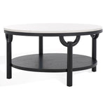 Safavieh Couture Puck Marble Top Coffee Table, SFV2305 - Black / White