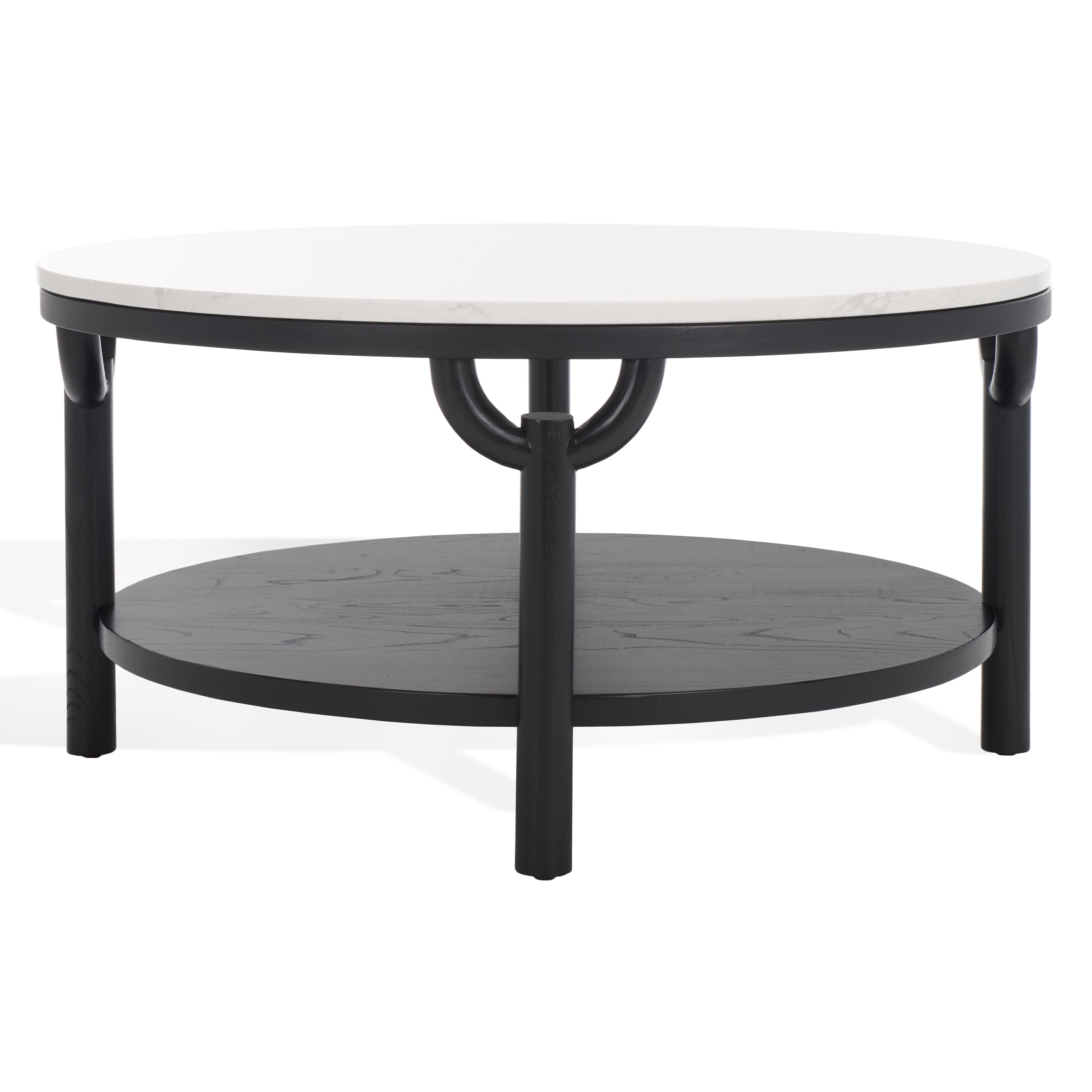 Safavieh Couture Puck Marble Top Coffee Table, SFV2305 - Black / White