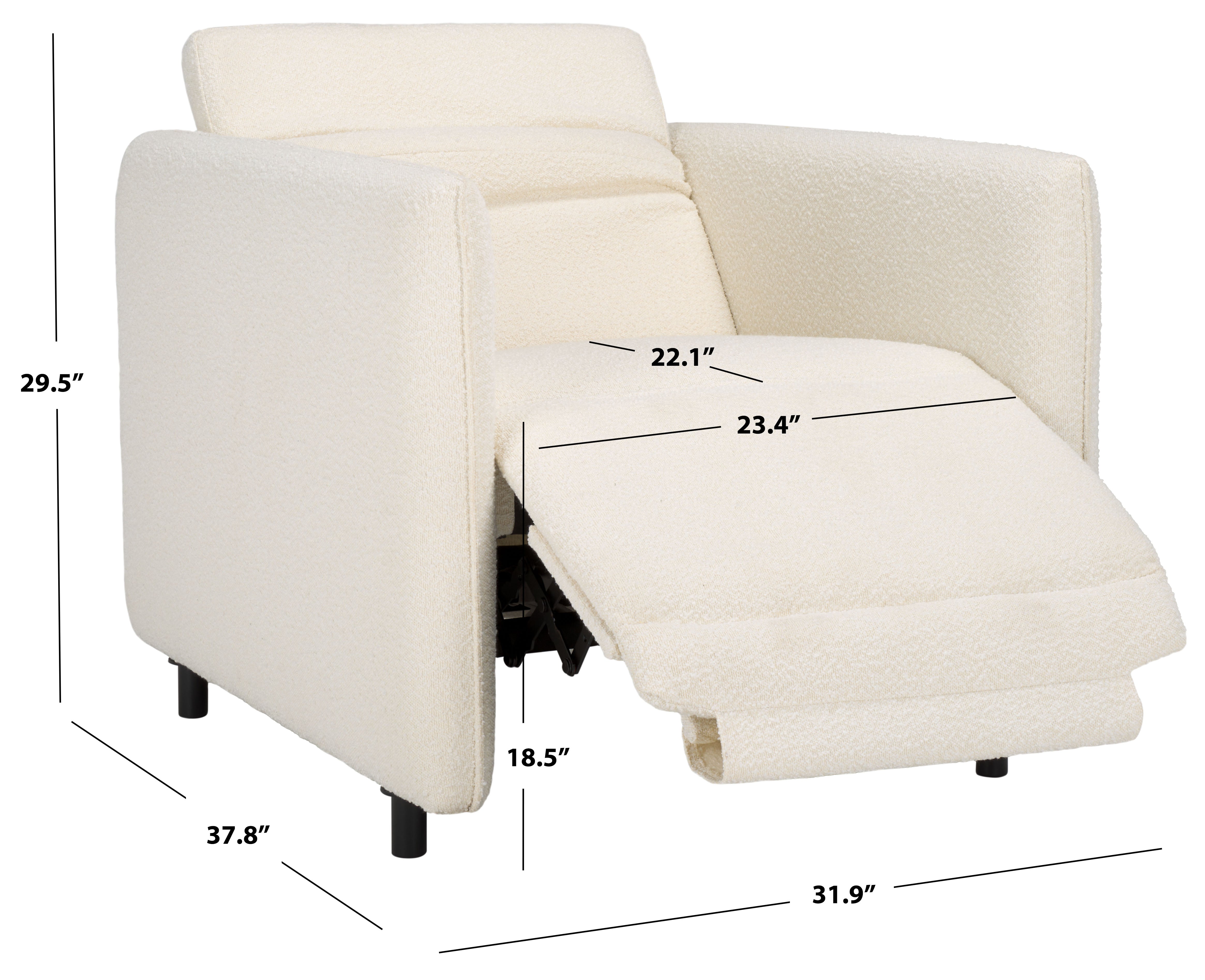 Safavieh Macilena Boucle Recliner, SFV4744 - Ivory