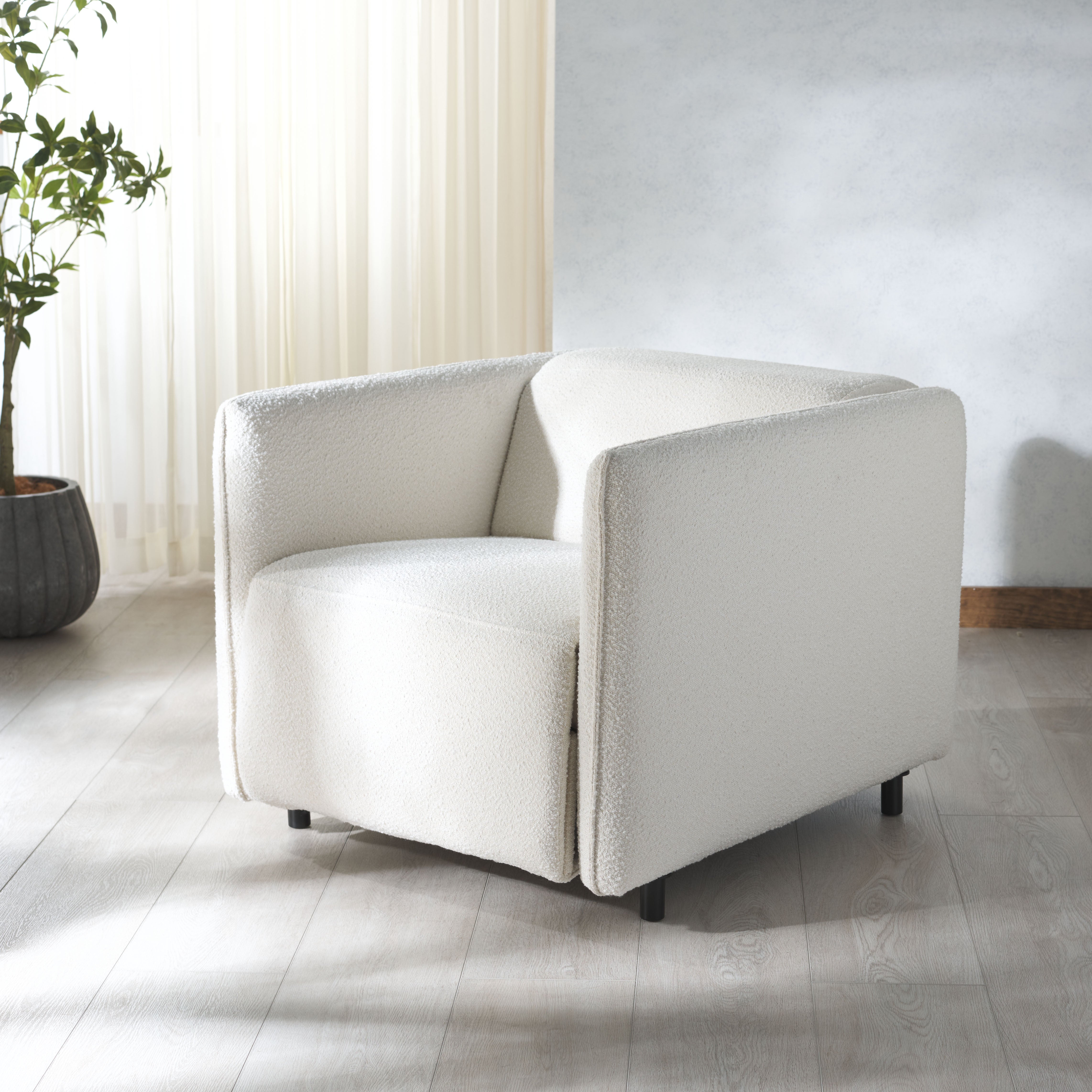 Safavieh Macilena Boucle Recliner, SFV4744 - Ivory