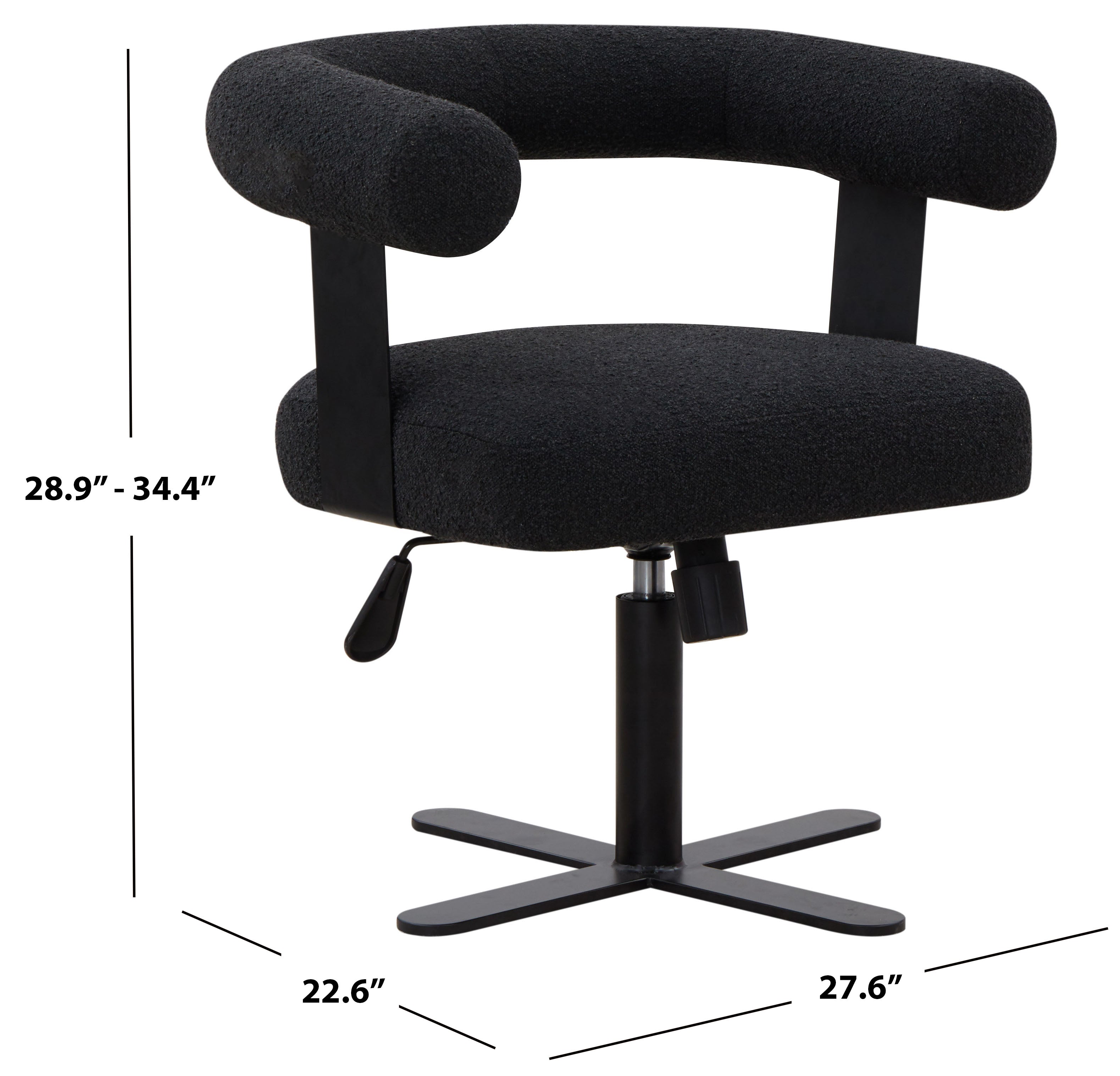 Safavieh Couture Baron Adjustable Swivel Desk Chair, SFV4843 - Black