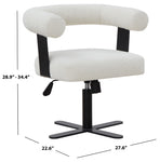 Safavieh Couture Baron Adjustable Swivel Desk Chair, SFV4843 - Ivory / Black