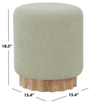 Safavieh Couture Nikolas Round Boucle Ottoman, SFV4862 - Taupe / Natural