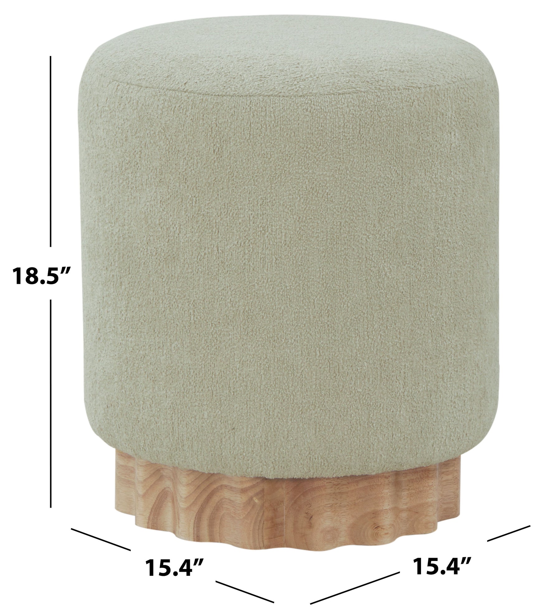 Safavieh Couture Nikolas Round Boucle Ottoman, SFV4862 - Taupe / Natural