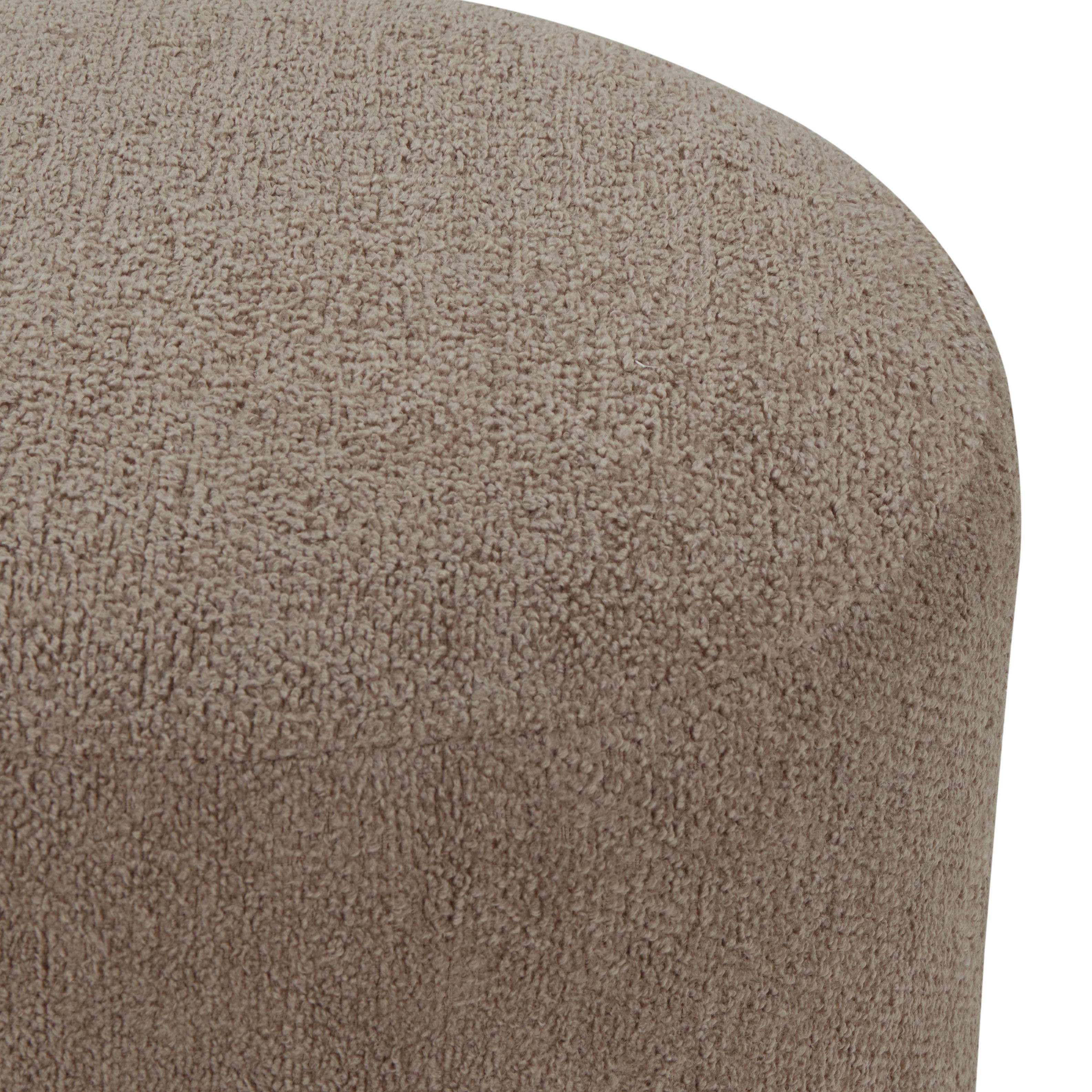 Safavieh Couture Nikolas Round Boucle Ottoman, SFV4862 - Light Brown / Natural