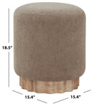 Safavieh Couture Nikolas Round Boucle Ottoman, SFV4862 - Light Brown / Natural