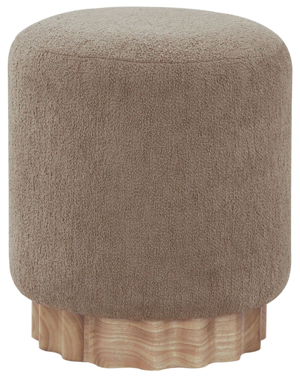 Safavieh Couture Nikolas Round Boucle Ottoman, SFV4862 - Light Brown / Natural