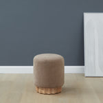 Safavieh Couture Nikolas Round Boucle Ottoman, SFV4862 - Light Brown / Natural