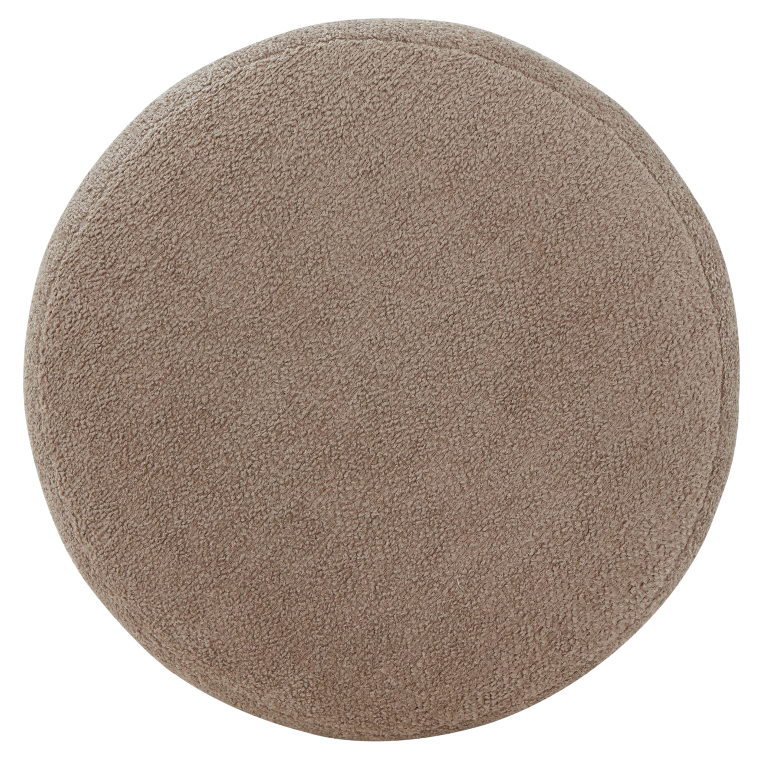 Safavieh Couture Nikolas Round Boucle Ottoman, SFV4862 - Light Brown / Natural