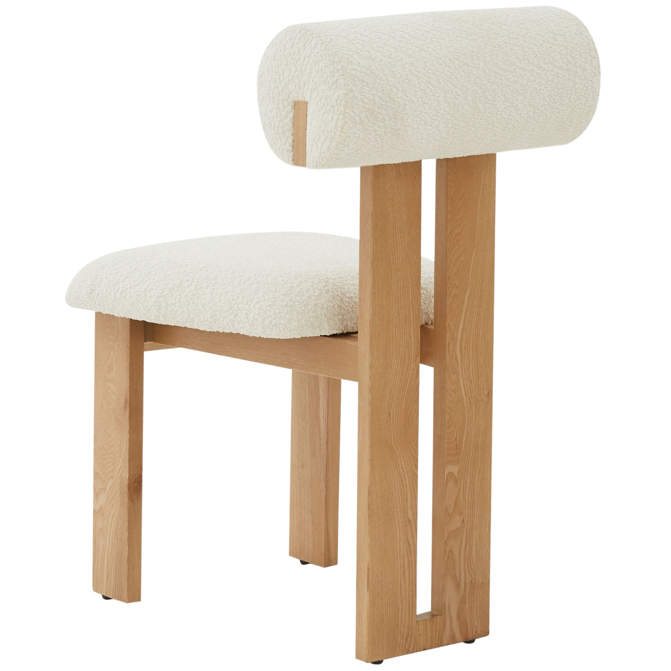 Safavieh Couture Halloway Boucle And Wood Dining Chair, SFV5099 - Ivory / Natural